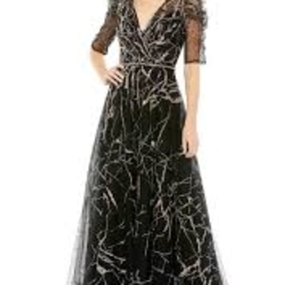Elegant Black and Gold Evening Gown